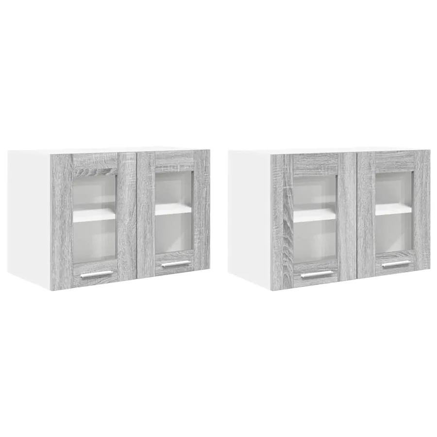 Armoire suspendue avec porte 2 pcs Gris Sonoma 60 x 31 x 40 cm - 2