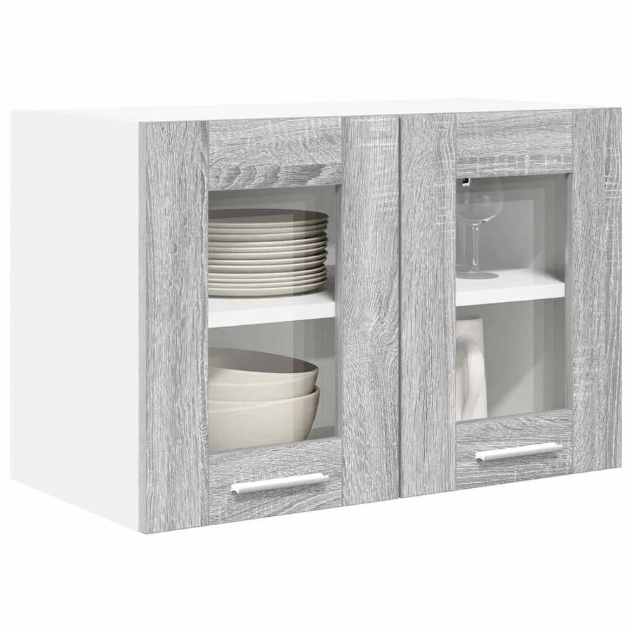 Armoire suspendue avec porte 2 pcs Gris Sonoma 60 x 31 x 40 cm - 3