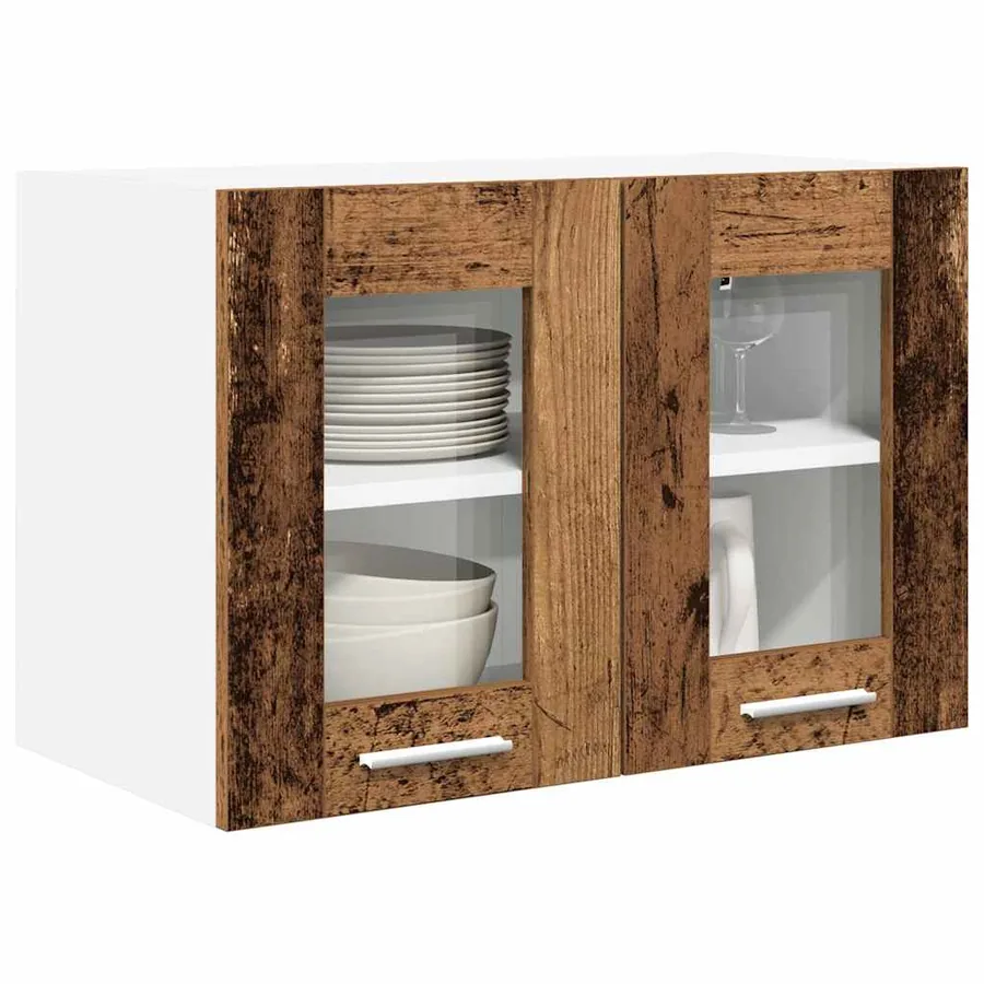 Armoire suspendue avec porte 2 pcs Bois ancien 60 x 31 x 40 cm - 3