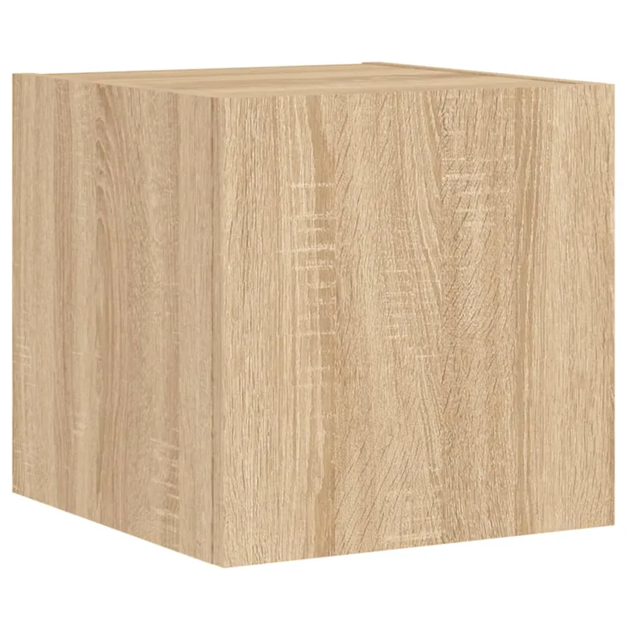 Meuble TV muraux 5 pcs avec lumières LED chêne sonoma - 8