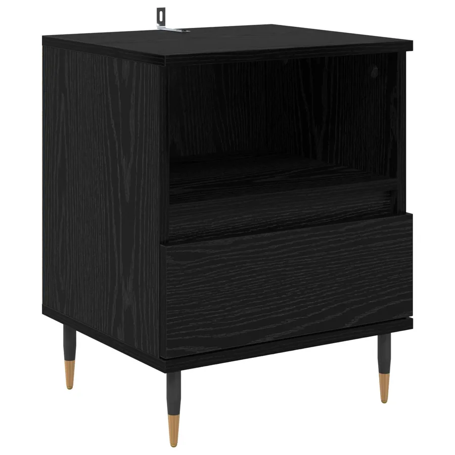 Cabinet de chevet avec tiroir 2 pcs Chêne noir 40 x 35 x 50 cm - 6