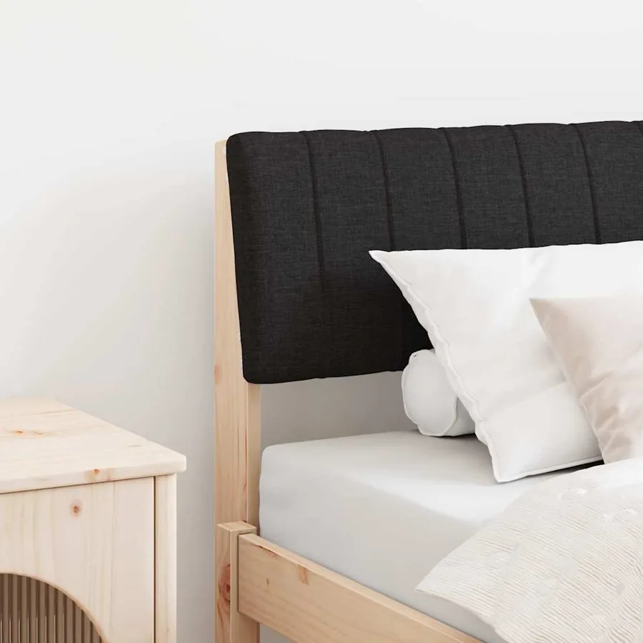 Tête de lit capitonnée Noir 80 cm Pin massif