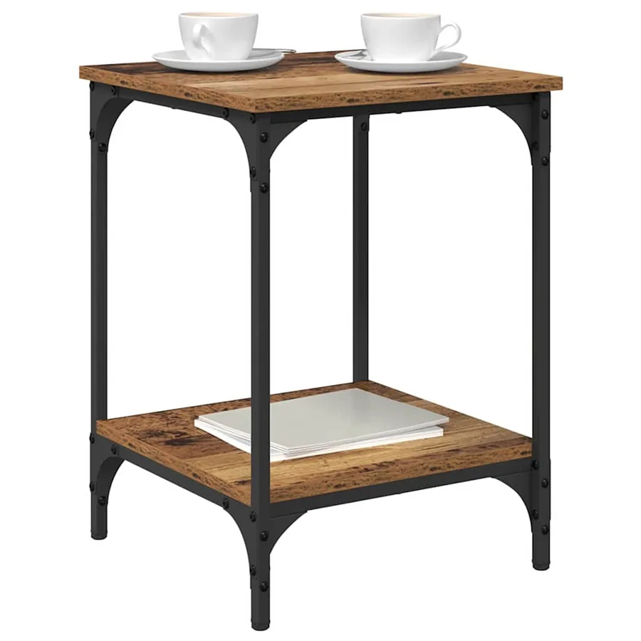 Table basse Bois Ancien 40 x 40 x 55 cm Bois d'ingénierie - 3
