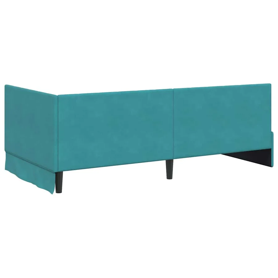 Cadre de lit d'angle Turquoise 90 cm x 200 cm Velours - 7