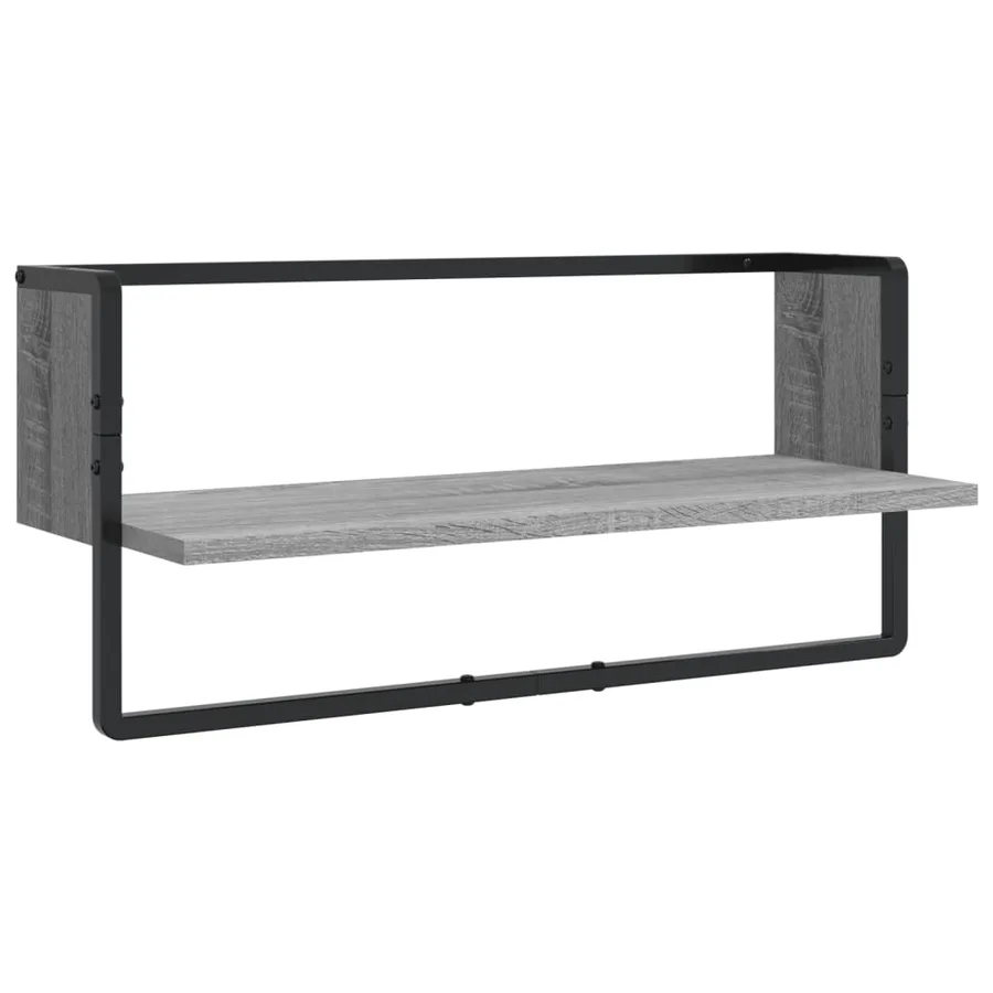 Ensemble d'étagères murales avec barres 4 pcs sonoma gris - 10