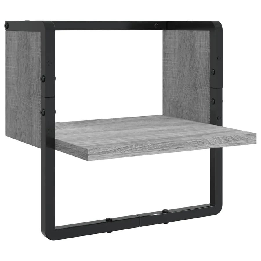 Ensemble d'étagères murales avec barres 4 pcs sonoma gris - 6