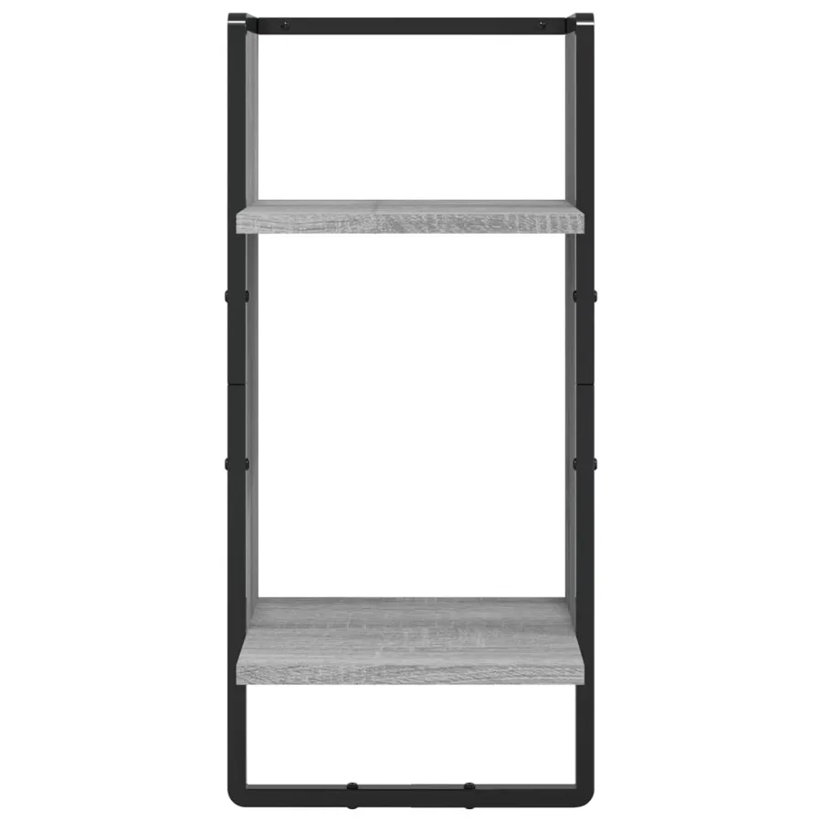 Ensemble d'étagères murales avec barres 4 pcs sonoma gris - 7
