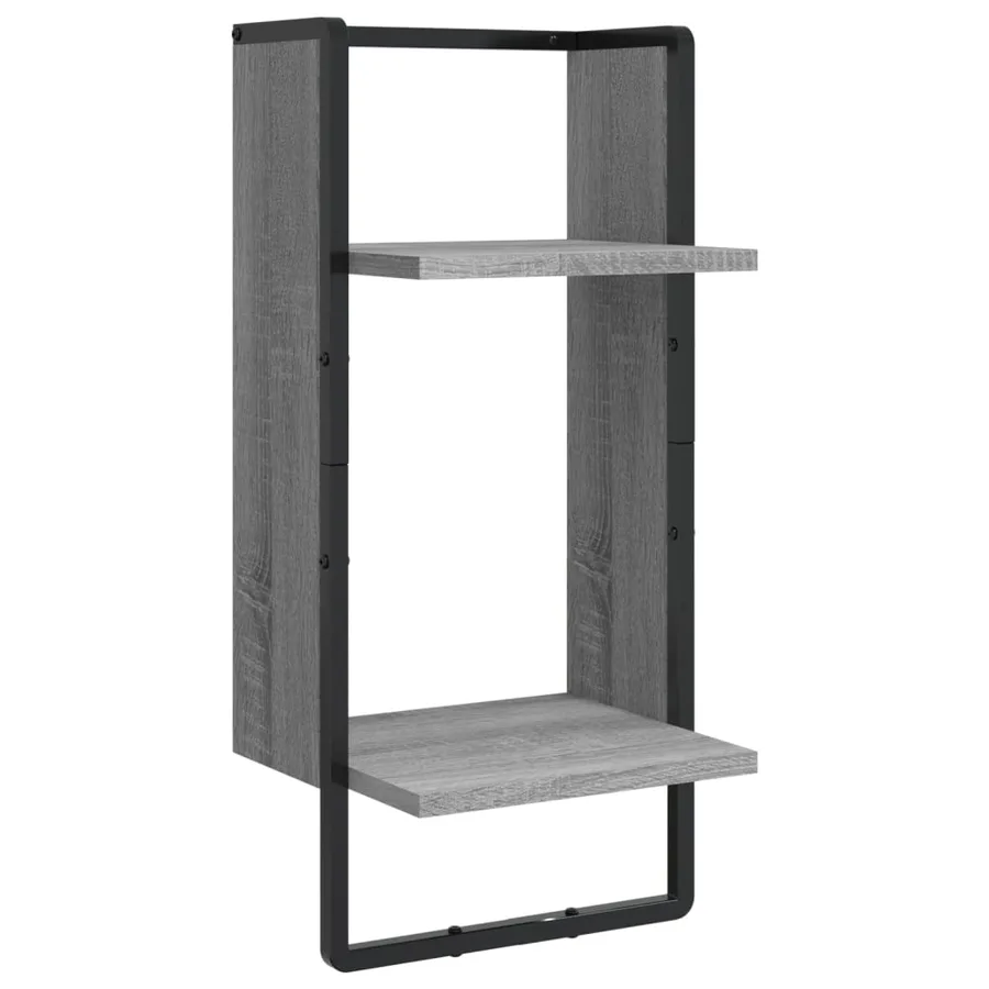Ensemble d'étagères murales avec barres 4 pcs sonoma gris - 8