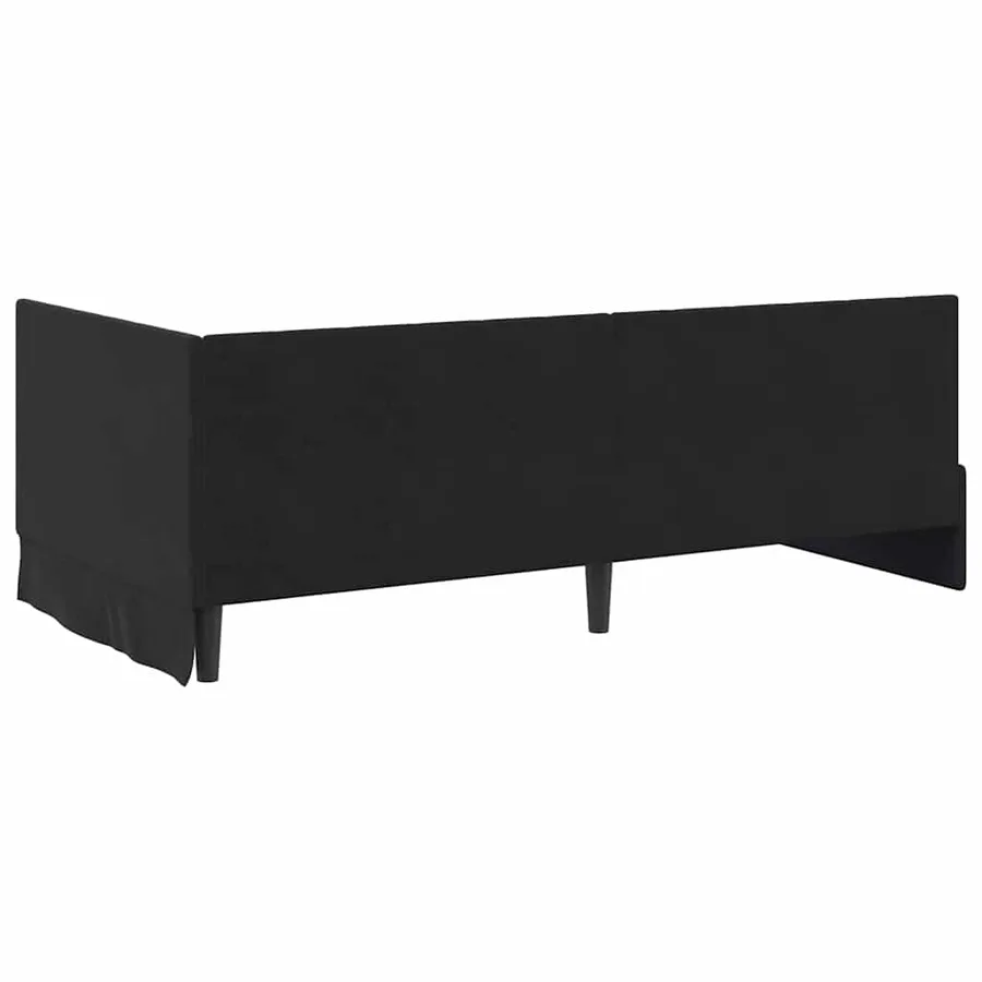 Cadre de lit d'angle Noir 100 cm x 200 cm Velours - 7