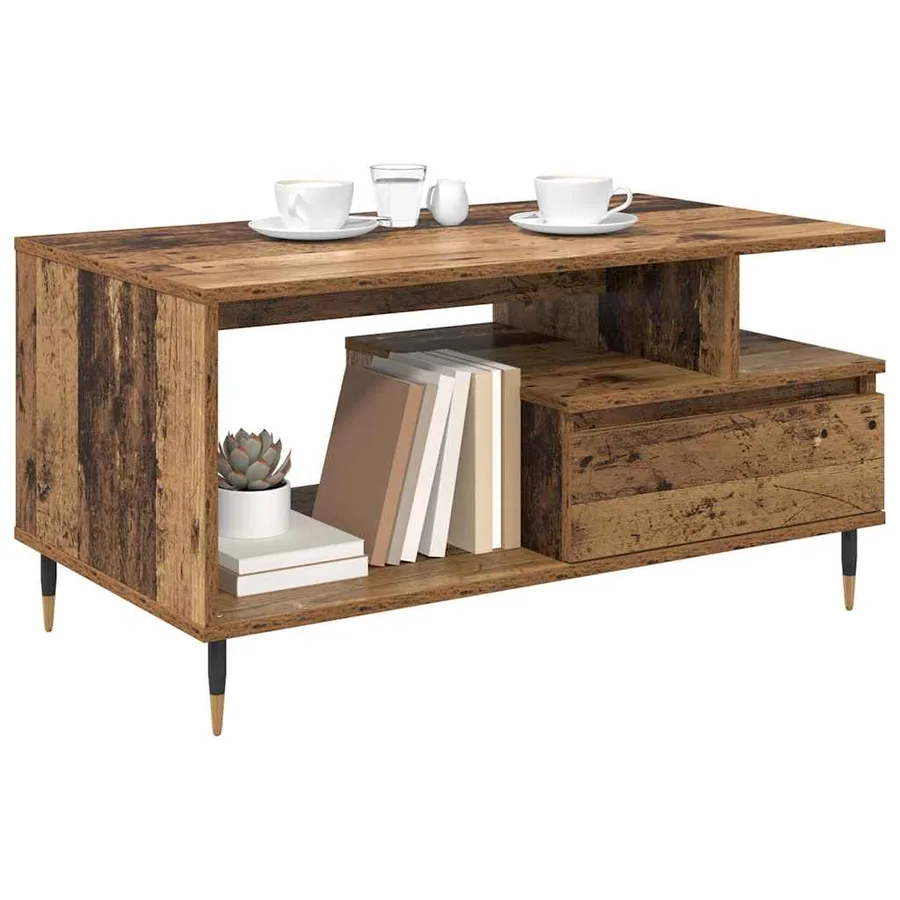 Table basse Bois ancien 90 x 49 x 45 cm Bois d'ingénierie - 3