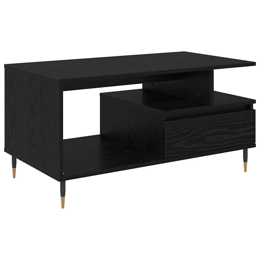 Table basse Chêne noir 90 x 49 x 45 cm Bois d'ingénierie - 2