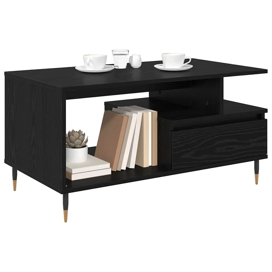 Table basse Chêne noir 90 x 49 x 45 cm Bois d'ingénierie - 3