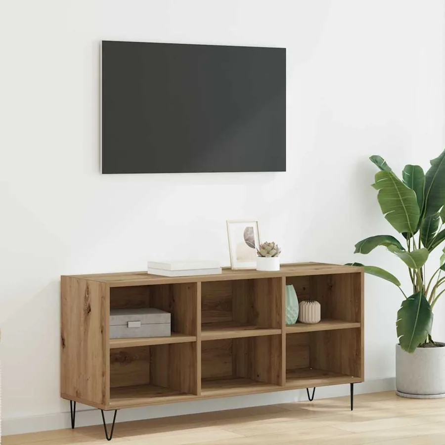 Meuble TV 103,5 x 30 x 50 cm Chêne artisanal Bois d'ingénierie