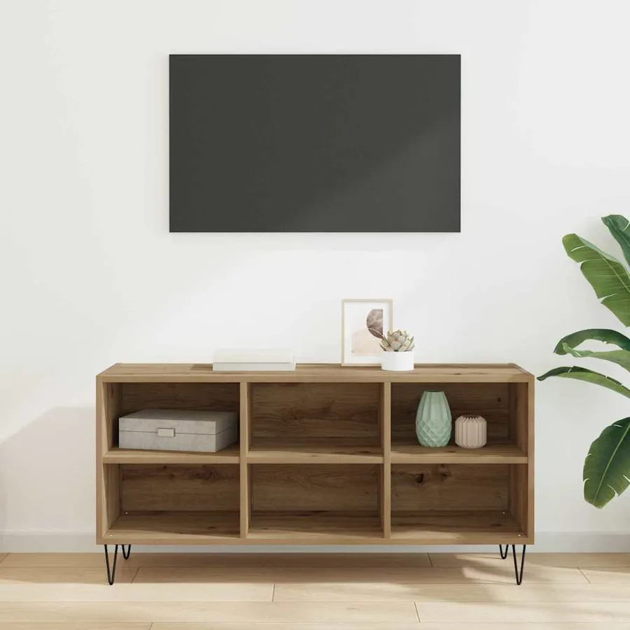 Meuble TV 103,5 x 30 x 50 cm Chêne artisanal Bois d'ingénierie - 4