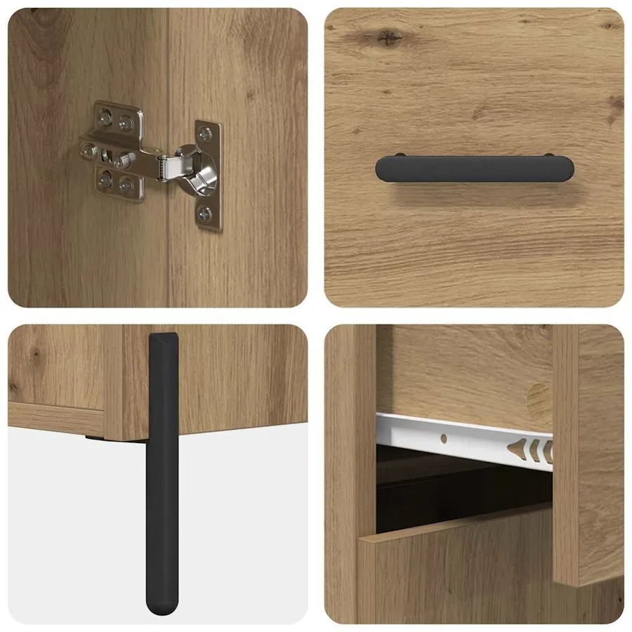Haut Armoire Chêne artisanal 69,5 x 34 x 180 cm - 11