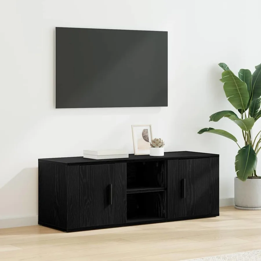 Meuble TV Chêne noir 100 x 31,5 x 35 cm Bois d'ingénierie