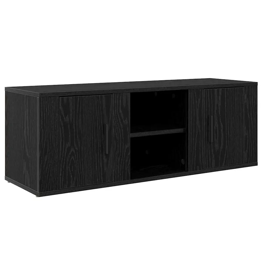 Meuble TV Chêne noir 100 x 31,5 x 35 cm Bois d'ingénierie - 2
