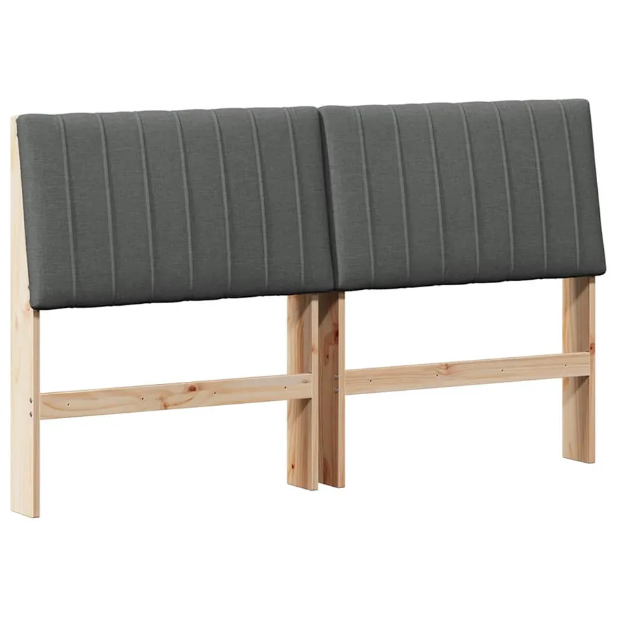 Tête de lit capitonnée Gris foncé 160 cm Pin massif - 2