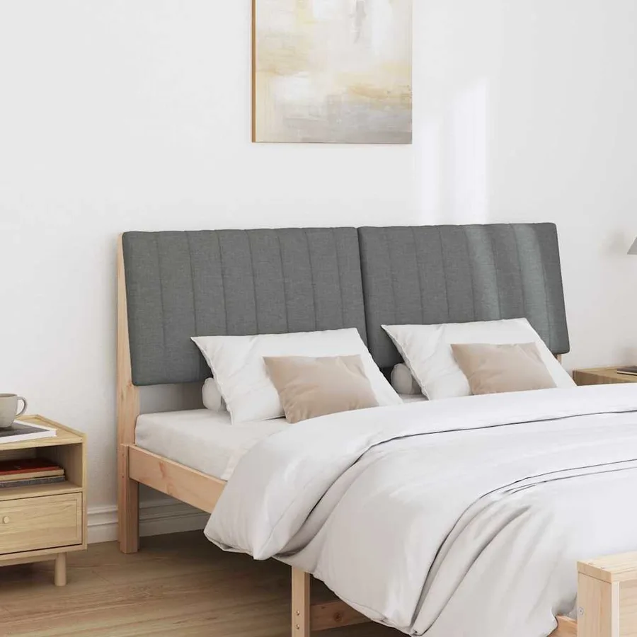 Tête de lit capitonnée Gris foncé 160 cm Pin massif - 3