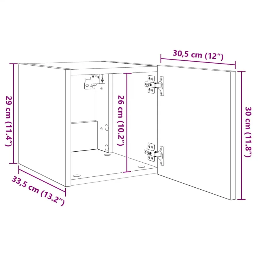Meubles TV muraux avec lumières LED 2 pcs blanc 30,5x35x30 cm - 17