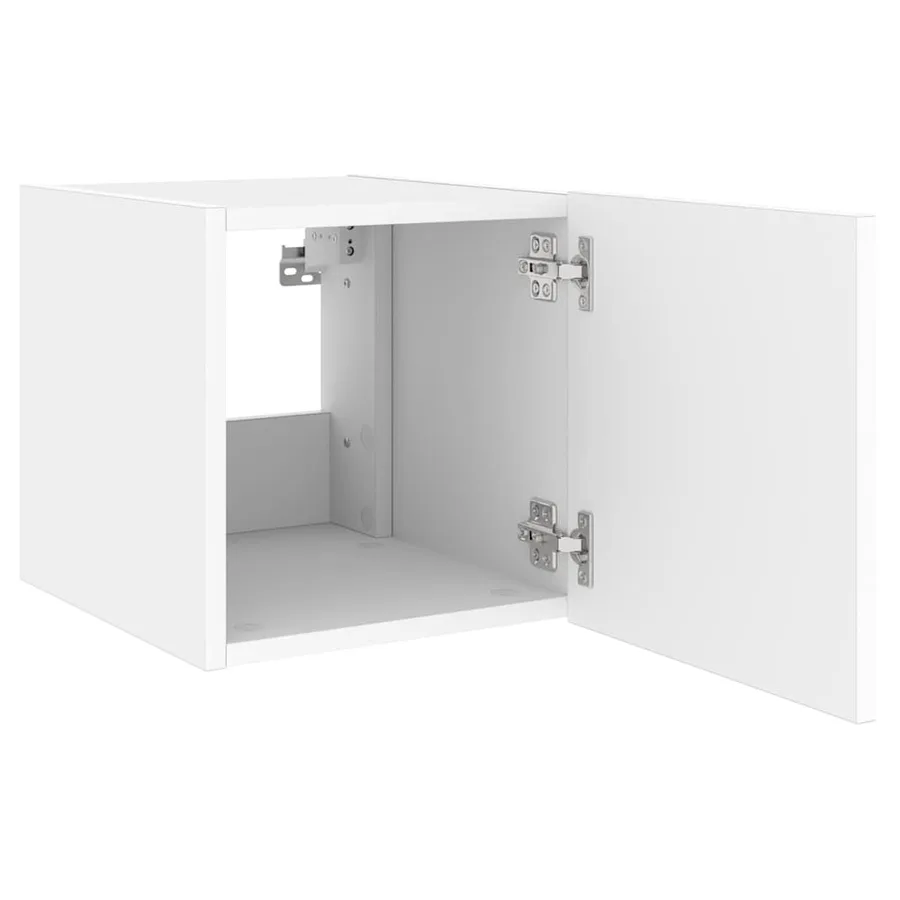 Meubles TV muraux avec lumières LED 2 pcs blanc 30,5x35x30 cm - 9