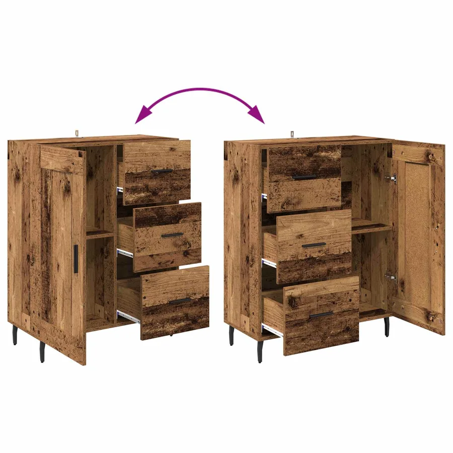 Buffet Bois Ancien 69,5 x 34 x 90 cm Bois d'ingénierie et fer - 10