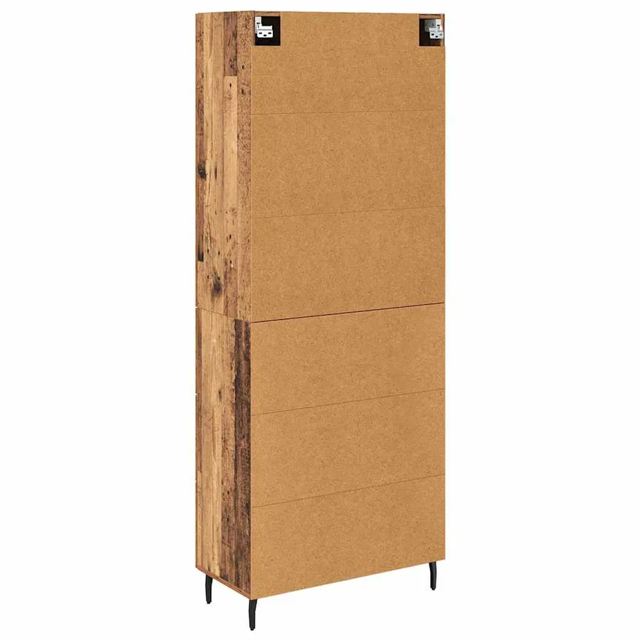 Haut Armoire avec tiroir 2 pcs Bois Ancien Bois d'ingénierie - 10