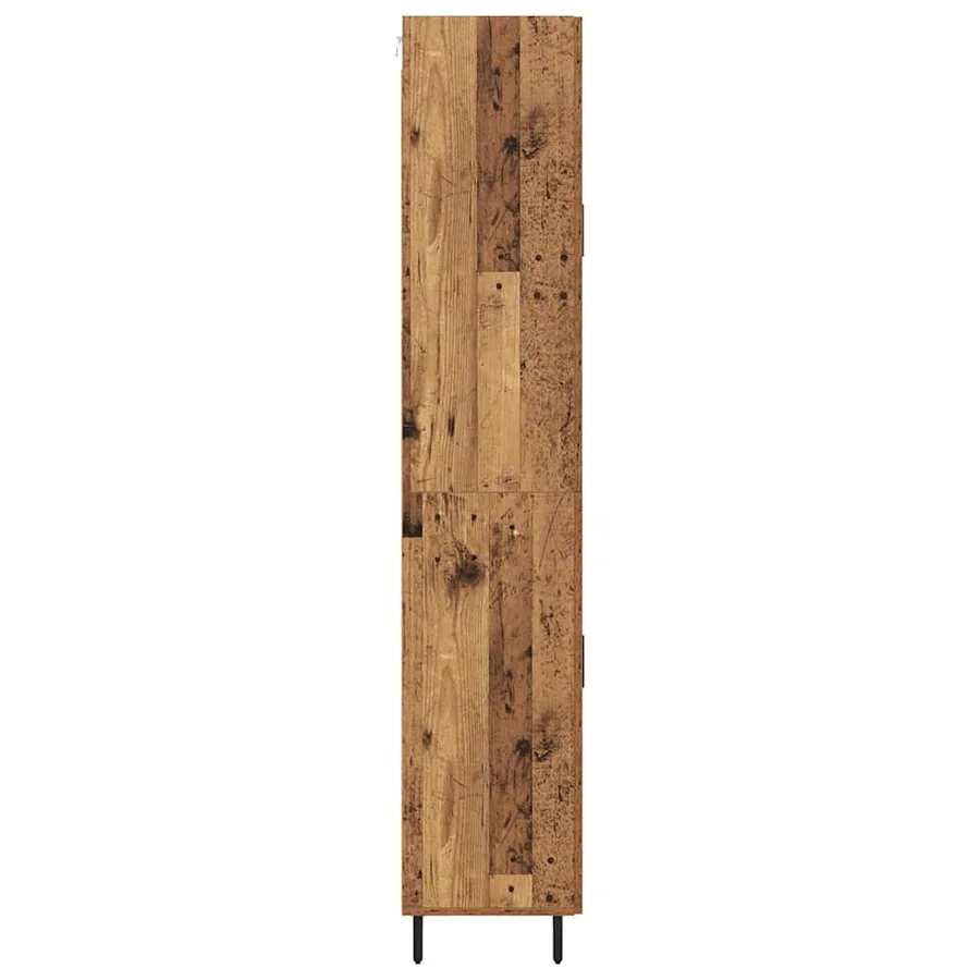 Haut Armoire avec tiroir 2 pcs Bois Ancien Bois d'ingénierie - 9