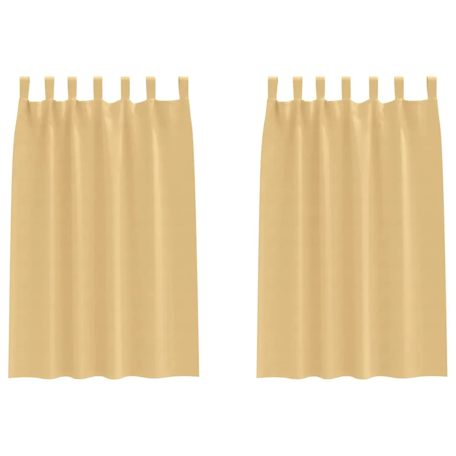 Rideaux occultants avec anneaux 2 pcs Beige 175 x 140 cm - 2