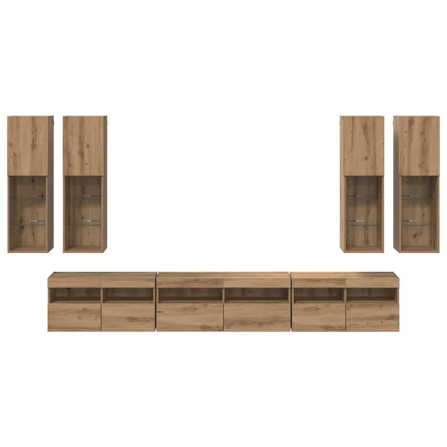 Ensemble de meuble TV mural 7 pcs Chêne artisanal - 10