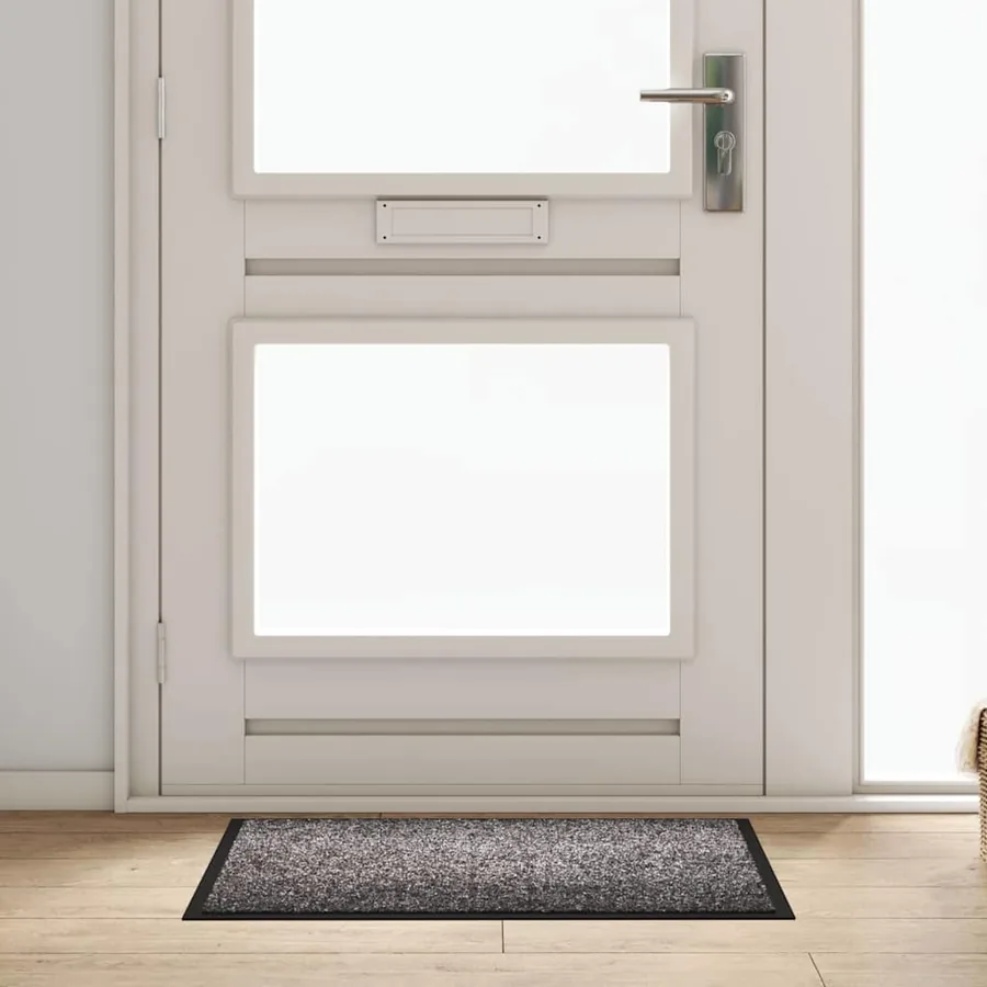 Tapis de porte Gris clair 60 x 40 x 1.2 cm Tissu en teddy