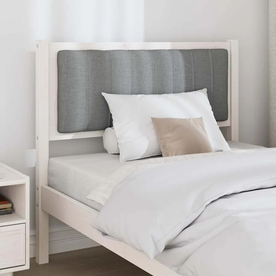 Tête de lit capitonnée avec tête de lit Blanc 90 cm Pin massif - 3