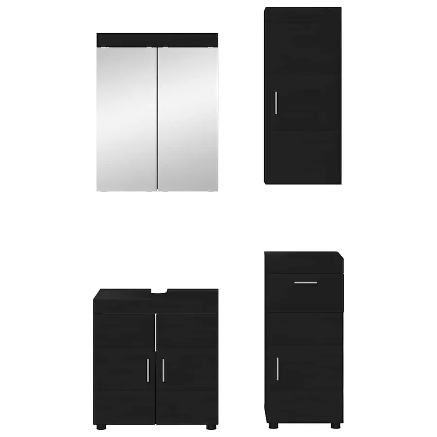 Ensemble de mobilier de salle de bain TULUM 4 pcs Noir - 7