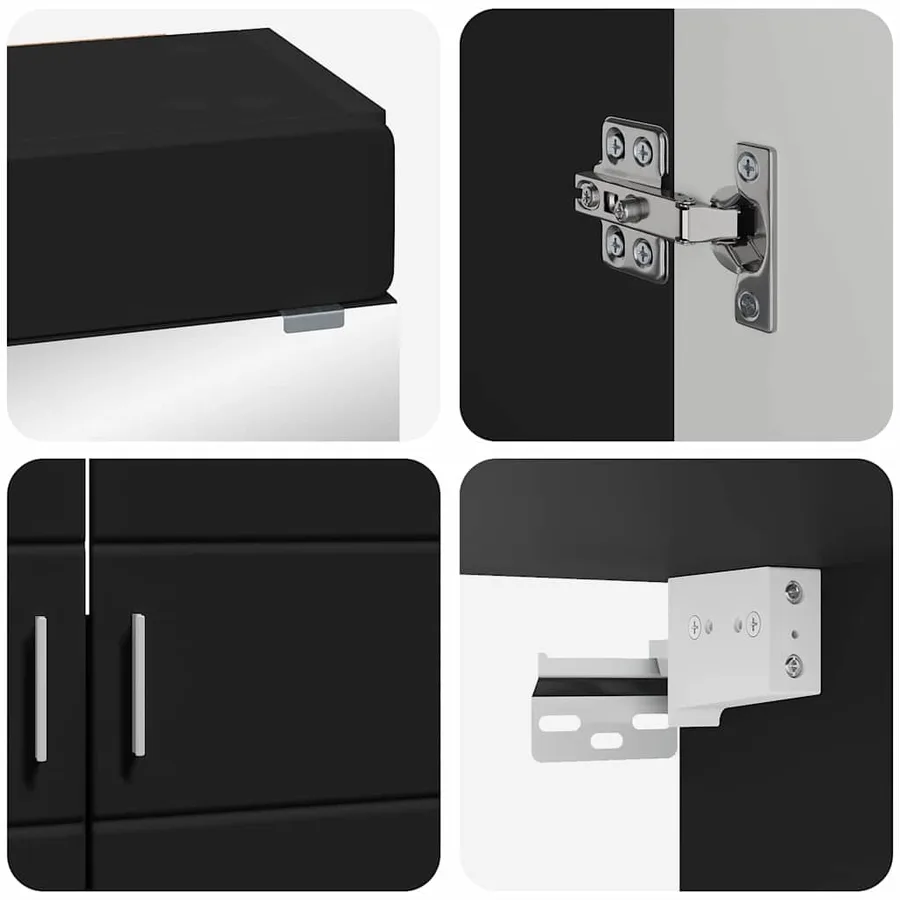 Ensemble de mobilier de salle de bain TULUM 4 pcs Noir - 8