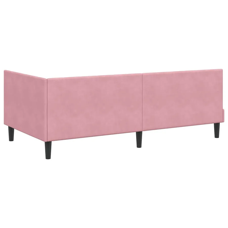 Cadre de lit d'angle Rose 90 cm x 190 cm Velours - 7