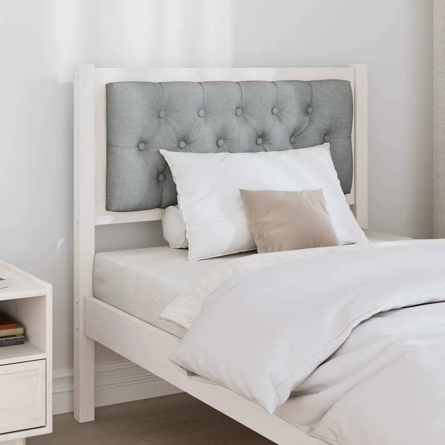 Tête de lit Autre Blanc et gris clair 75 cm Bois massif en pin - 3