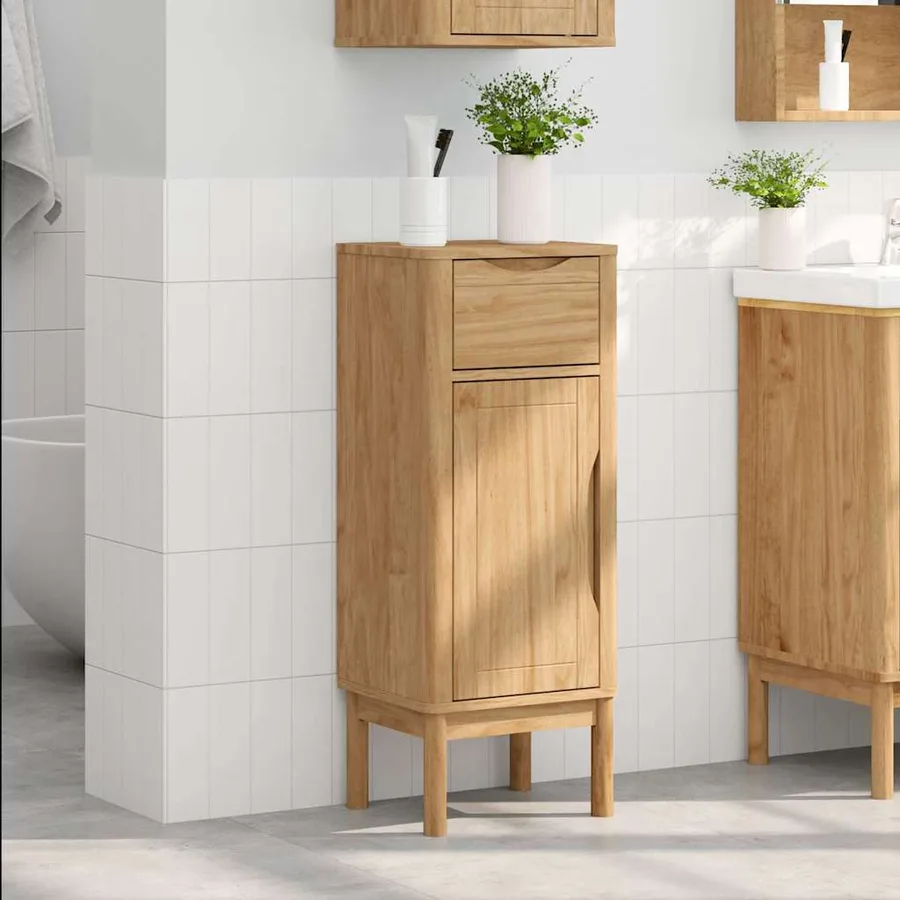 Armoire de salle de bain FLORO Cire marron 35 x 30 x 90 cm - 4