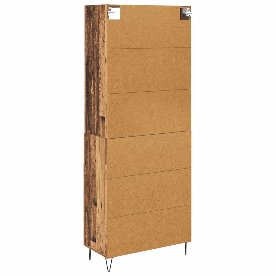 Haut Armoire avec tiroir 2 pcs Bois ancien Bois d'ingénierie - 10