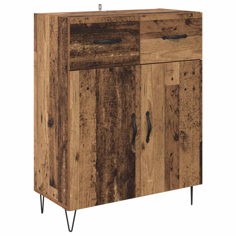 Haut Armoire avec tiroir 2 pcs Bois ancien Bois d'ingénierie - 6
