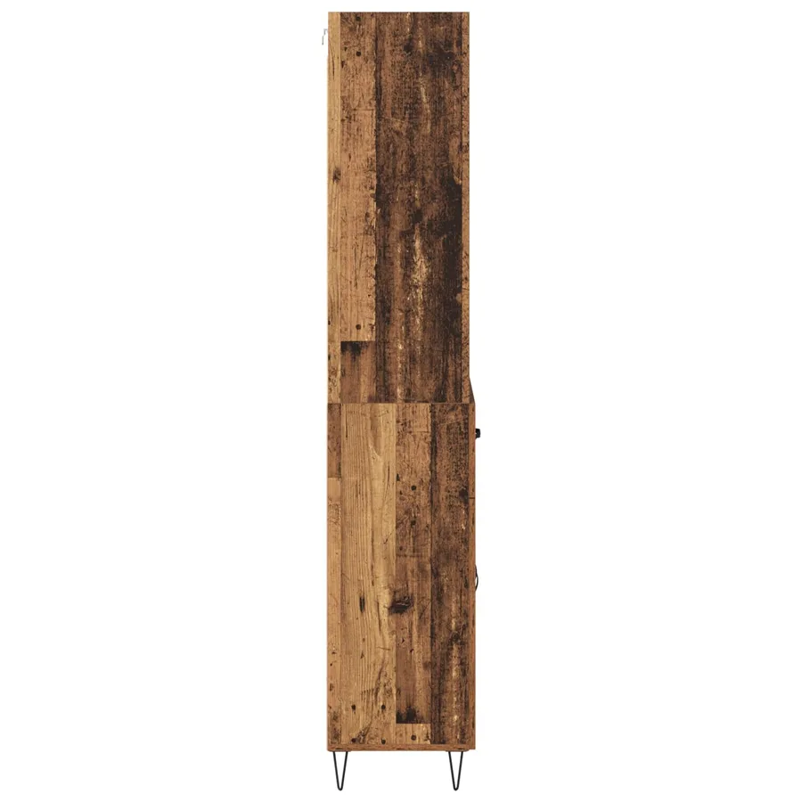 Haut Armoire avec tiroir 2 pcs Bois ancien Bois d'ingénierie - 9