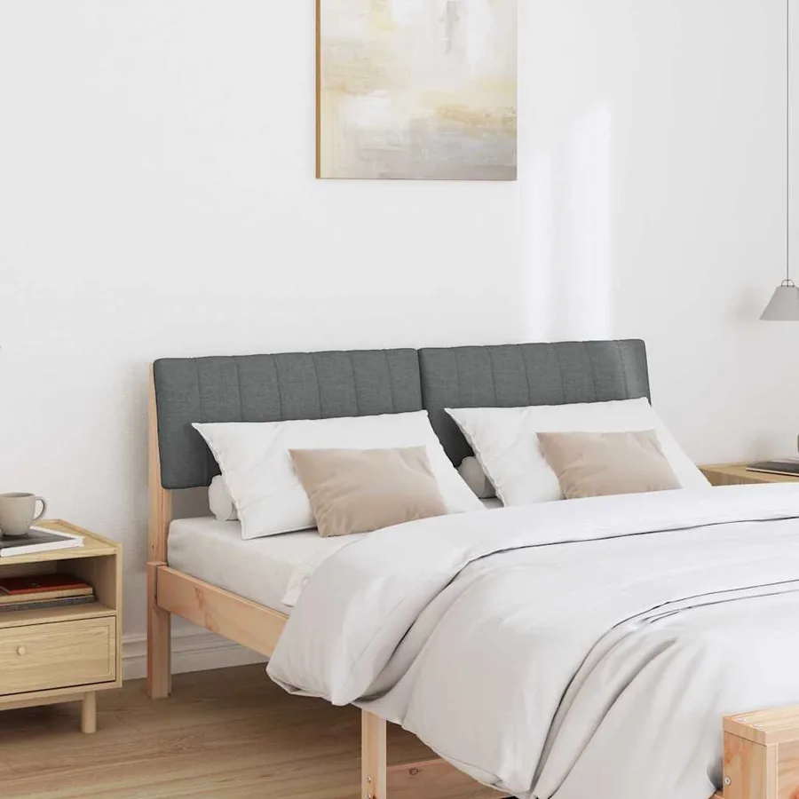Tête de lit capitonnée Gris foncé 135 cm Pin massif - 3