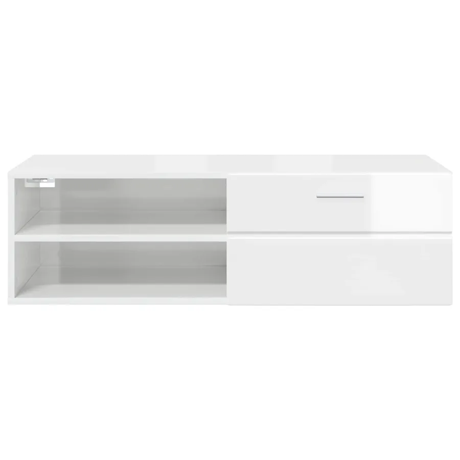 Cabinet en Bois avec tiroir Blanc brillant 100,5 x 39 x 30 cm - 6