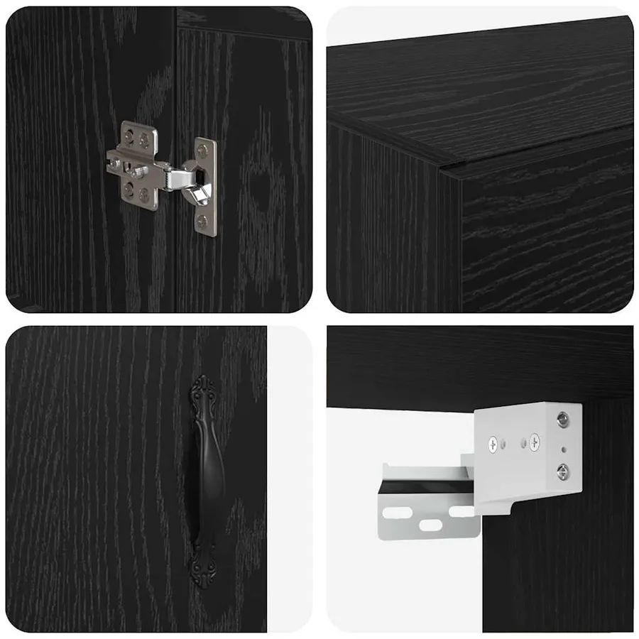 Meuble mural Chêne noir 69,5 x 34 x 90 cm Bois d'ingénierie - 9