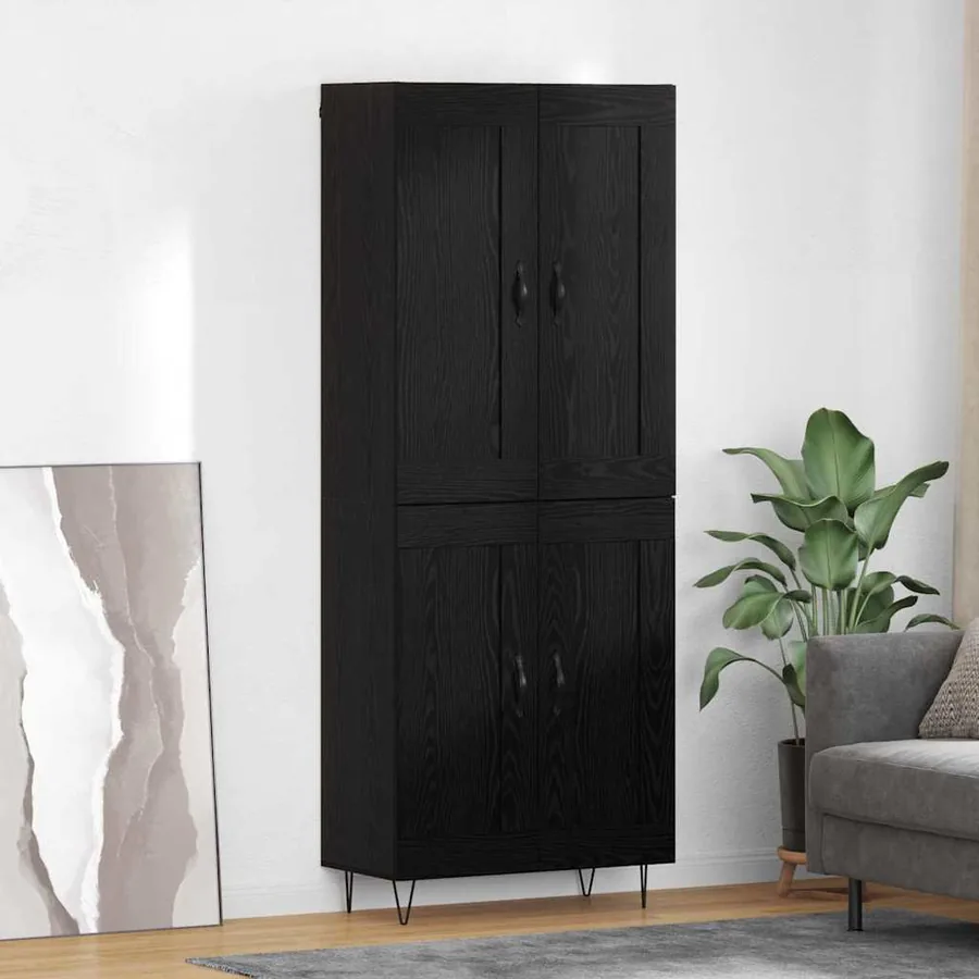 Haut Armoire Chêne noir 69,5 x 34 x 180 cm Bois d'ingénierie