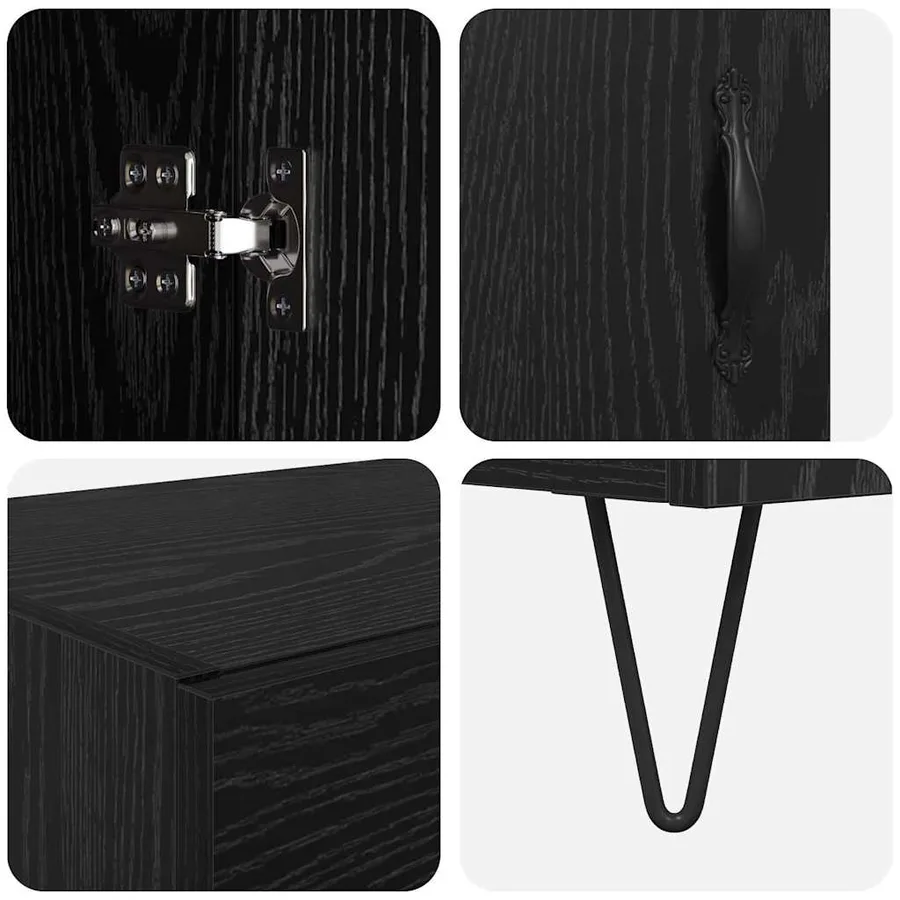 Haut Armoire Chêne noir 69,5 x 34 x 180 cm Bois d'ingénierie - 11