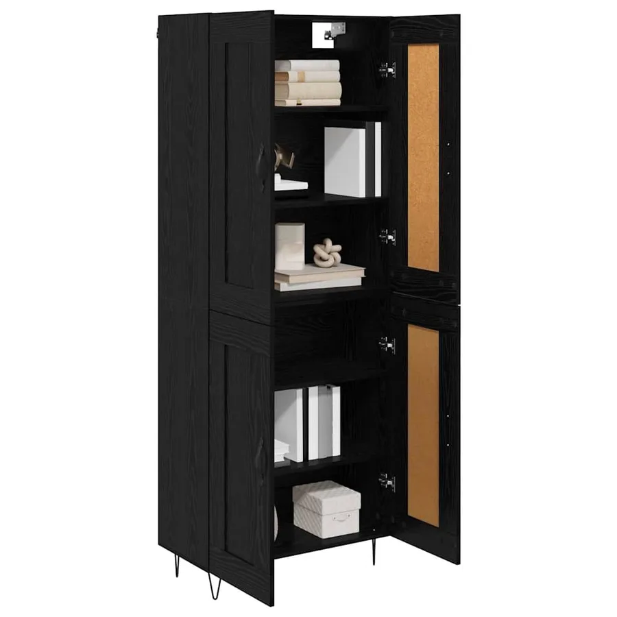 Haut Armoire Chêne noir 69,5 x 34 x 180 cm Bois d'ingénierie - 3