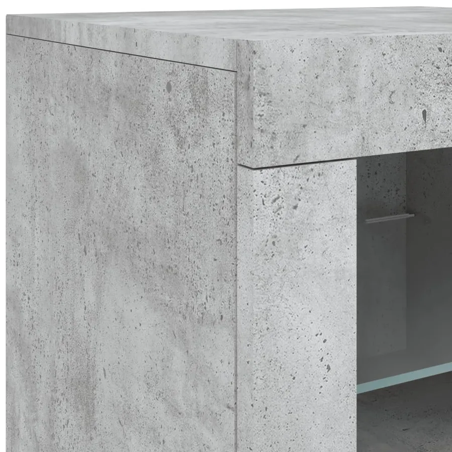 Buffet avec lumières LED gris béton 181,5x37x67 cm - 10