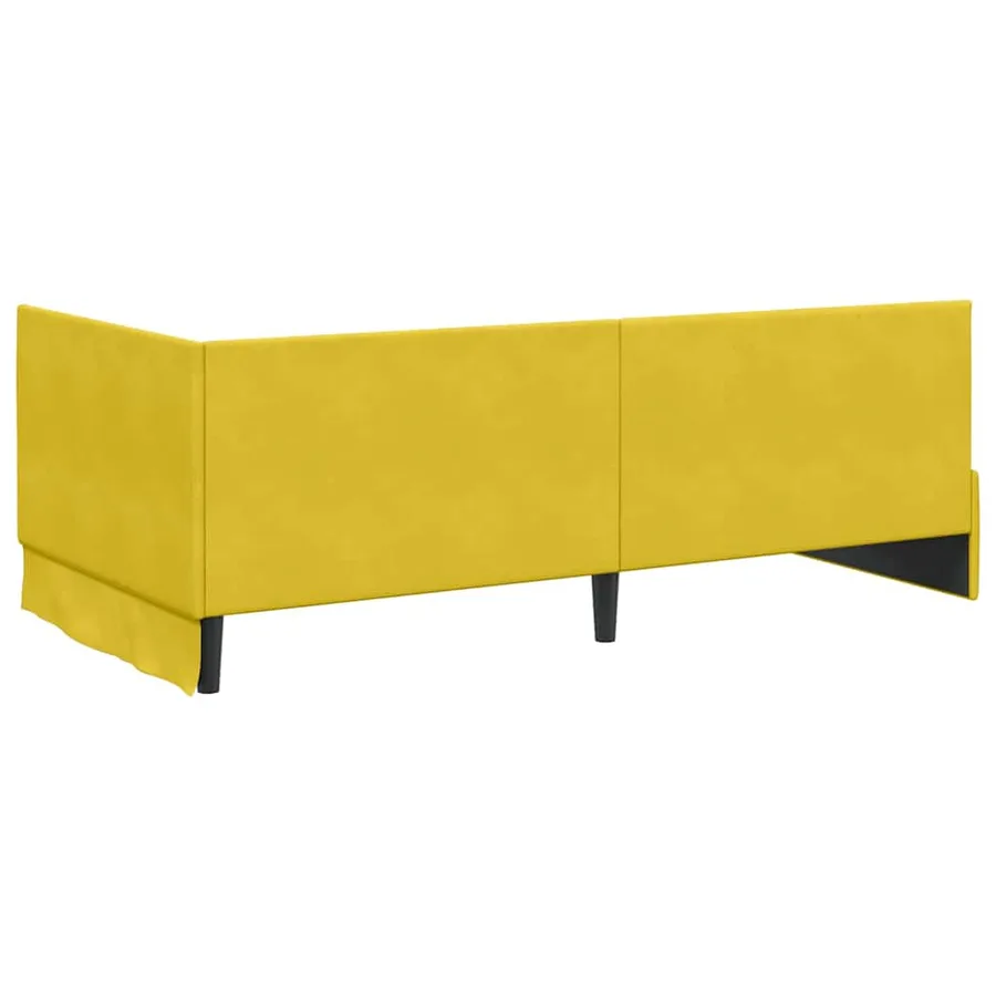 Cadre de lit d'angle avec matelas 2 pcs Jaune Velours - 9