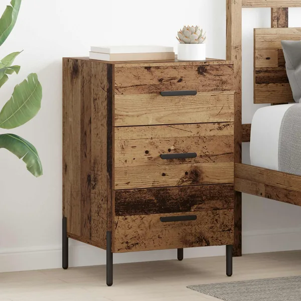 Cabinet de chevet Bois ancien 40 x 40 x 66 cm Bois d'ingénierie