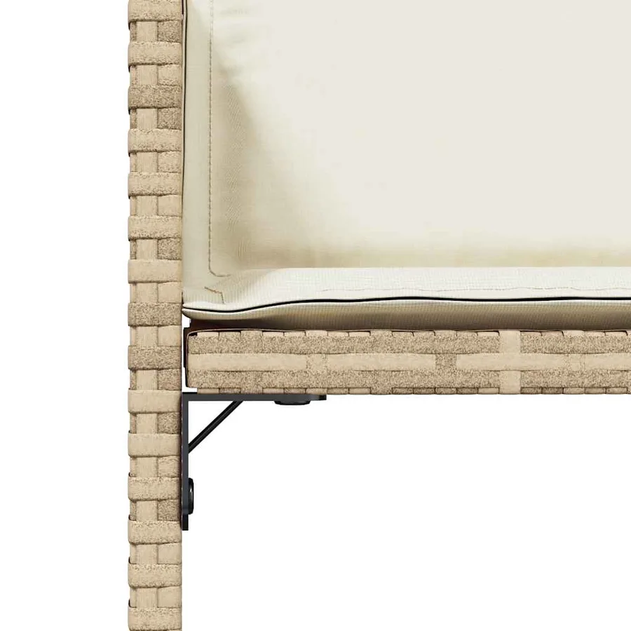 Chaises de jardin avec coussins lot de 4 beige résine tressée - 10